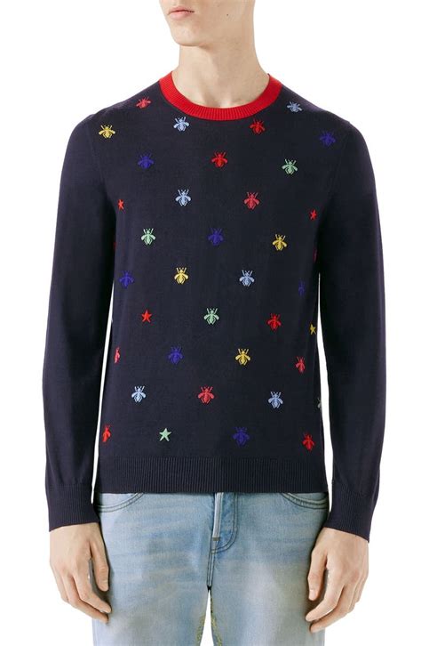 gucci sweater womens replica|gucci bee embroidered sweater.